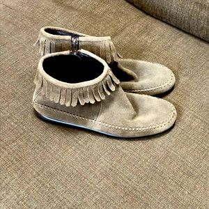 Brown suede moccasins- like new